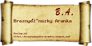 Breznyánszky Aranka névjegykártya